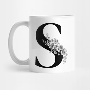 S alphabet Botanical cherry blossom sakura flowers Mug